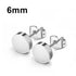 2 Pairs Of 316L Surgical-Steel Black & Silver Flat Round Men Women Stud Earrings